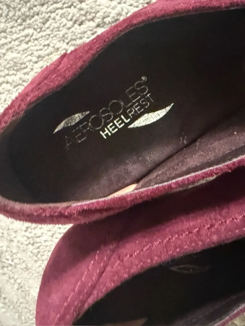 AEROSOLES Wine Burgundy Suede Mary Jane Heels comfort pumps 10